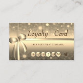 Moderne Professional Elegant Gold Bow Loyalty-Kaar Klantenkaartje (Voorkant)