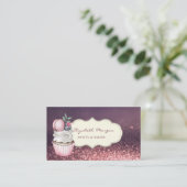 Moderne professional, Glitter Bokeh, Cupcake Macar Visitekaartje (Staand voorkant)