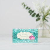 Moderne professional, Glitter Bokeh, Cupcake Visitekaartje (Staand voorkant)