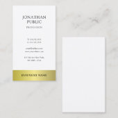 Moderne Professional Gold Blik Elegant Plain Luxur Visitekaartje (Voorkant / Achterkant)