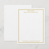 Moderne Professional Gold Business Note Kaart Notitiekaartje (Voorkant / Achterkant)