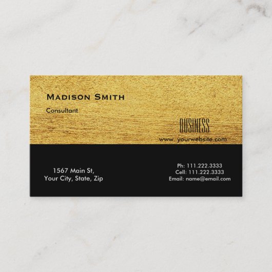 Moderne Professional Gold Metal Consultant Visitekaartje (Voorkant)