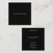 Moderne Professional Gold Text Elegant Black Trend Vierkante Visitekaartje (Voorkant / Achterkant)