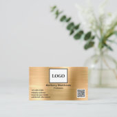 Moderne Professional Gold Voeg Logo en QR-code toe Visitekaartje (Staand voorkant)