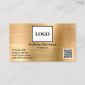 Moderne Professional Gold Voeg Logo en QR-code toe Visitekaartje (Voorkant)