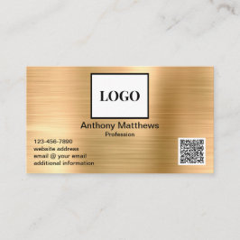 Moderne Professional Gold Voeg Logo en QR-code toe Visitekaartje