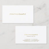 Moderne Professional Gold White, eenvoudig Visitekaartje (Voorkant / Achterkant)