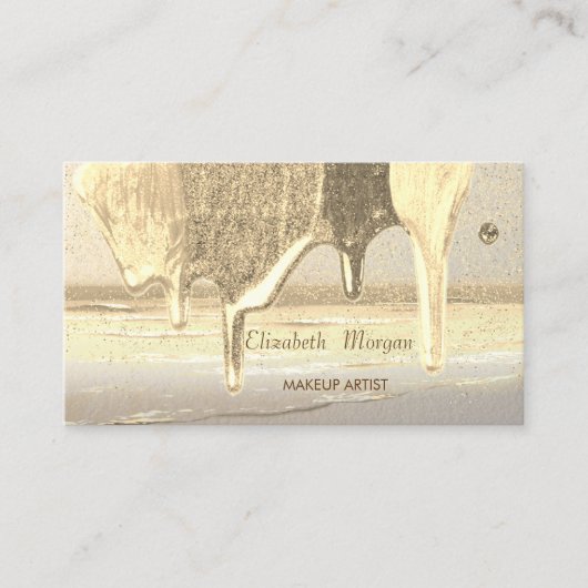 Moderne Professional ,Gouden Confetti,Druppels Visitekaartje (Voorkant)