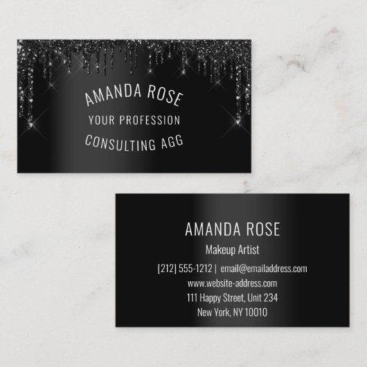 Moderne Professional Makeup Event Black Drift Spar Visitekaartje (Voorkant / Achterkant)