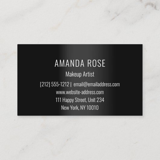 Moderne Professional Makeup Event Black Drift Spar Visitekaartje (Achterkant)