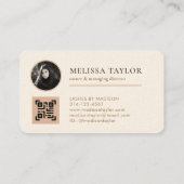 Moderne Professional Premium-crème en bruine foto Visitekaartje (Achterkant)