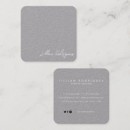 Moderne Professional Premium Grey White Signature Vierkante Visitekaartje