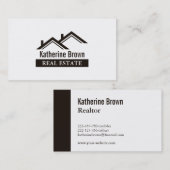 Moderne Professional Real Estate Icon Realtor Visitekaartje (Voorkant / Achterkant)