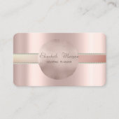 Moderne Professional Roos Gold Circle Pearls Visitekaartje (Voorkant)