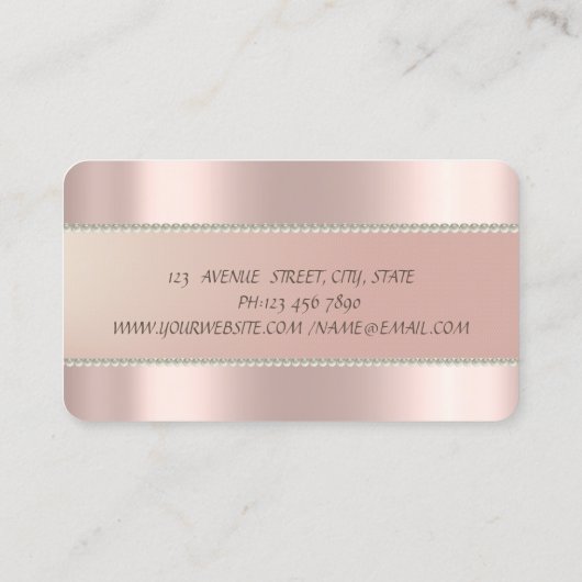 Moderne Professional Roos Gold Circle Pearls Visitekaartje (Achterkant)