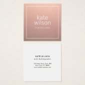 Moderne Professional Roos Gold Vierkante Visitekaartjes (Voorkant /achterkant)