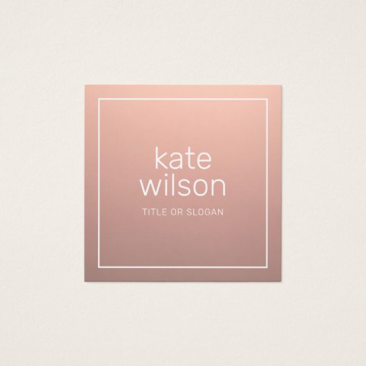 Moderne Professional Roos Gold Vierkante Visitekaartjes (Voorkant)