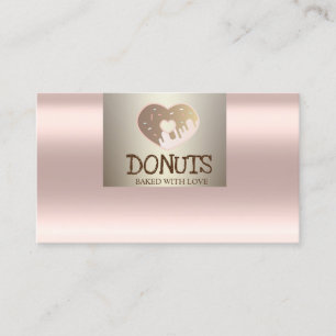Moderne professional,Roze goud,Donuts, Bakkerij Visitekaartje