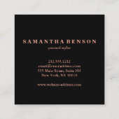 Moderne Professional Stylist Chic Copper Roos Gold Vierkante Visitekaartje (Achterkant)