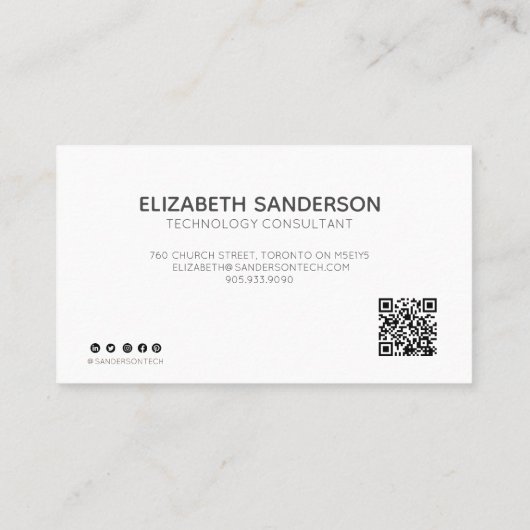 Moderne Professional UW QR-CODE-Visitekaartje Visitekaartje (Achterkant)