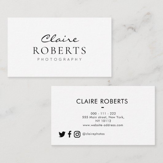 moderne professional | visitekaartje fotograaf (Voorkant / Achterkant)