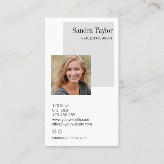 Moderne professional voegt uw Logo onroerend goed  Visitekaartje (Voorkant)