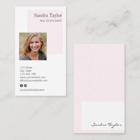 Moderne professional voegt uw Logo onroerend goed  Visitekaartje (Voorkant / Achterkant)