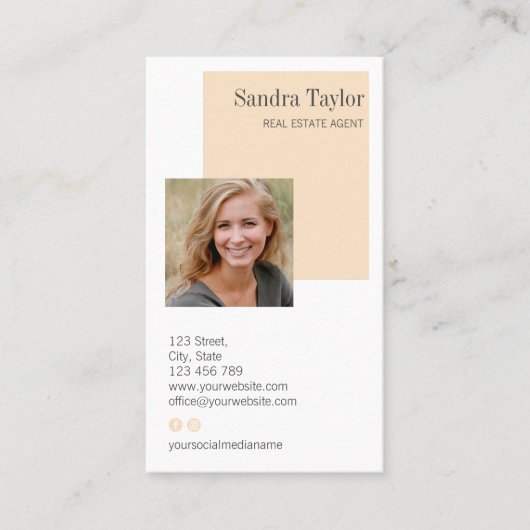 Moderne professional voegt uw Logo onroerend goed Visitekaartje (Voorkant)