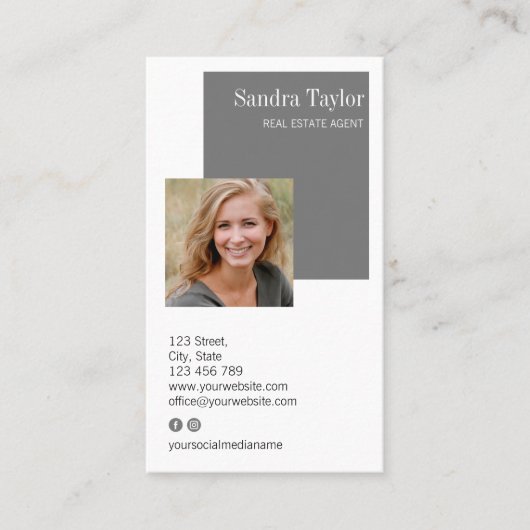 Moderne professional voegt uw Logo onroerend goed Visitekaartje (Voorkant)