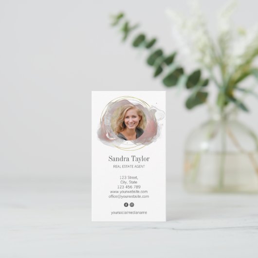 Moderne professional voegt uw Logo Real Estate Bus Visitekaartje (Staand voorkant)