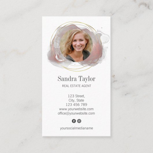 Moderne professional voegt uw Logo Real Estate Bus Visitekaartje (Voorkant)