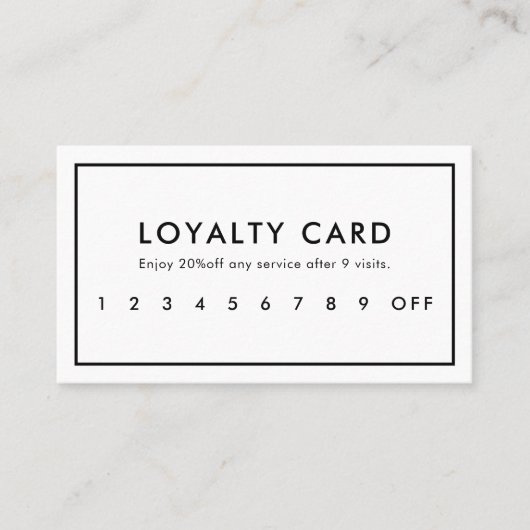 Moderne Professional White Loyalty Kaart (Voorkant)