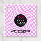 Moderne Professioneel Aangepast merk Checker Roze Bedankjes Labels (Voorkant)