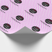 Moderne Professioneel Aangepast merk Checker Roze Cadeaupapier (Hoek)