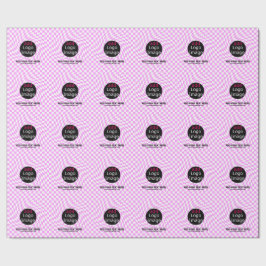 Moderne Professioneel Aangepast merk Checker Roze Cadeaupapier