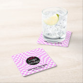 Moderne Professioneel Aangepast merk Checker Roze Kartonnen Onderzetters (Insitu)