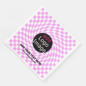 Moderne Professioneel Aangepast merk Checker Roze Servet (Hoek)