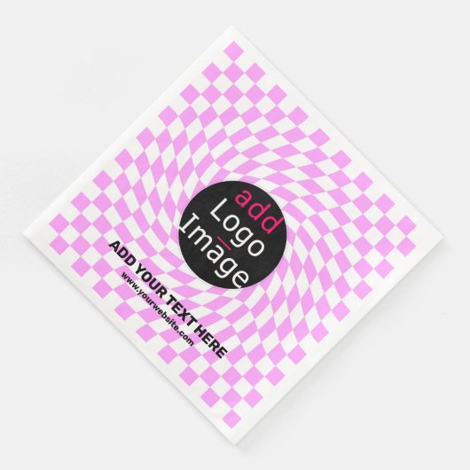 Moderne Professioneel Aangepast merk Checker Roze Servet (Hoek)