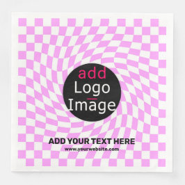 Moderne Professioneel Aangepast merk Checker Roze Servet