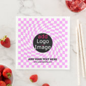 Moderne Professioneel Aangepast merk Checker Roze Servet (Insitu)