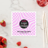 Moderne Professioneel Aangepast merk Checker Roze Servet (Insitu)