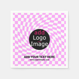 Moderne Professioneel Aangepast merk Checker Roze Servet