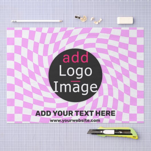 Moderne Professioneel Aangepast merk Checker Roze Tissuepapier (Craft)