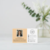 Moderne professionele aangepaste foto en QR-code Visitekaartje (Staand voorkant)
