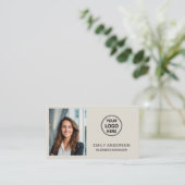Moderne Professionele Aangepaste Foto Logo QR Visitekaartje (Staand voorkant)