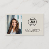 Moderne Professionele Aangepaste Foto Logo QR Visitekaartje (Voorkant)