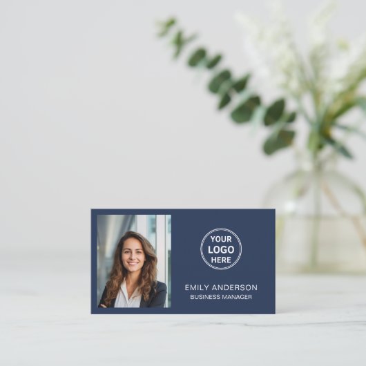 Moderne Professionele Aangepaste Foto Logo QR Visitekaartje (Staand voorkant)