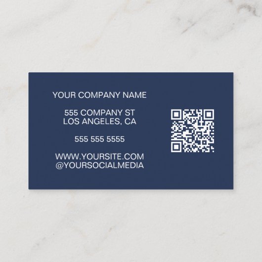 Moderne Professionele Aangepaste Foto Logo QR Visitekaartje (Achterkant)