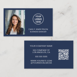 Moderne Professionele Aangepaste Foto Logo QR Visitekaartje