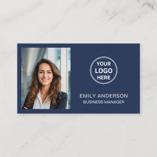 Moderne Professionele Aangepaste Foto Logo QR Visitekaartje (Voorkant)